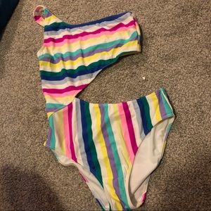 Stripes monokini m swimsuit Abercrombie rainbow
